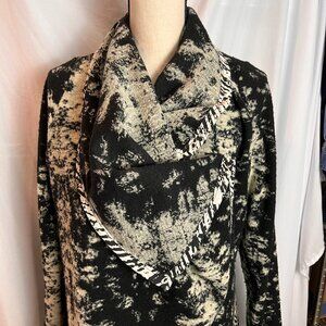 Women's Black/White Art of Cloth Cardigan Sweater Size M